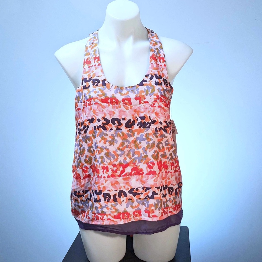 NWT Q & A ANIMAL PRINT RACER BACK CASUAL TOP  - medium